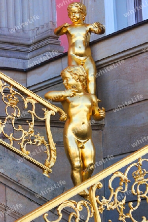 Die goldenen Putten am Stadtschloss
