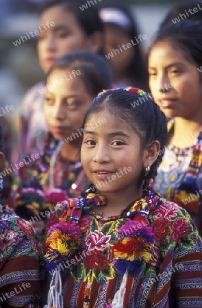 people in traditional clotes in the Village of  Chichi or Chichicastenango in Guatemala in central America.   
