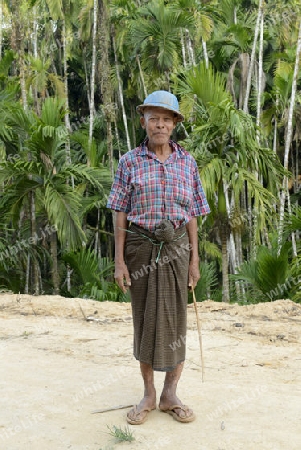 a farmer in a village near the city of Myeik in the south in Myanmar in Southeastasia.