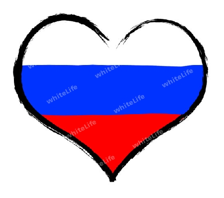 Russia - The beloved country as a symbolic representation as heart - Das geliebte Land als symbolische Darstellung als Herz