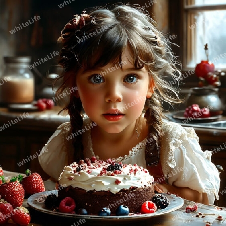 Kleines Kind mit Kuchen