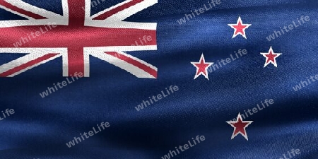 New Zealand flag - realistic waving fabric flag