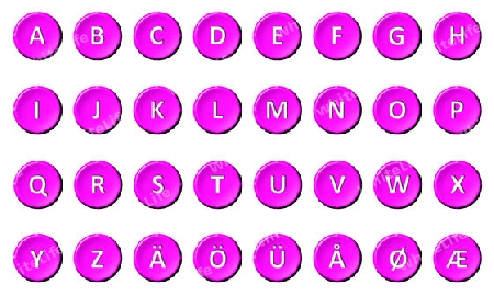 Alphabet in letters Signed and sealed Pink for your presentation