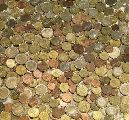 full frame background with mixed euro coins