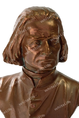 Portait von Franz Liszt, freigestellt auf weissem Hintergrund