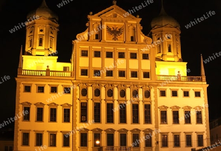 city hall augsburg/germany by night