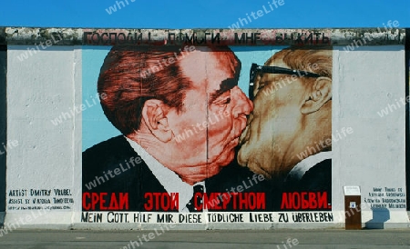 Berlin. Berliner Mauer / East Side Gallery. Artwork by Dimitrij Vrubel