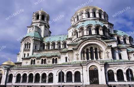 The Nevski church in the city of Sofia in Bulgaria in east Europe.