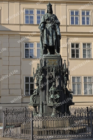 Standbild Karls des Vierten an der Karlsbr?cke,  Prag, Boehmen, Tschechien, Europa