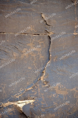 ca. 3000 Jahre alte Felszeichnungen der indianischen Ureinwohner, Sand Island, bei Bluff, Niord Utah, USA
