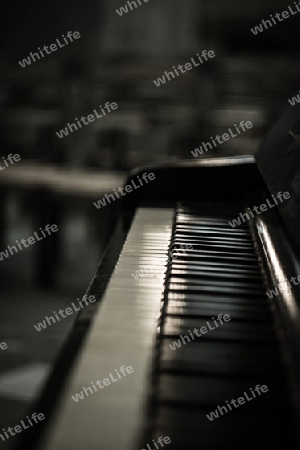 piano in a church