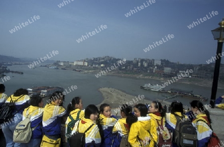 childern of a school holyday in the city of Chongqing in the province of Sichuan in china in east asia. 