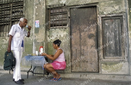 a privet market shop in the city of Havana on Cuba in the caribbean sea.
