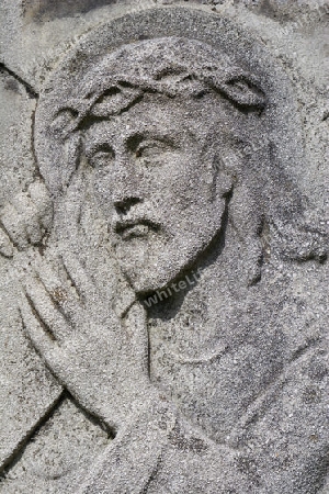 Jesus mit dem Kreuz - Relief