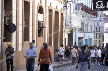 the city centre in the city of Santiago de Cuba on Cuba in the caribbean sea.