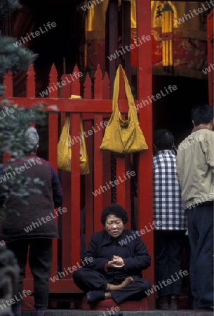 in a temple in the city of Chongqing in the province of Sichuan in china in east asia. 