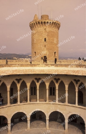 Das Castell de Bellver in der Hauptstadt Palma de Mallorca auf der Insel Mallorca im Mittelmeer in Spanien.