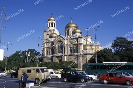 the Cathedral in the city centre of Varna on the Blacksea in Bulgaria in east Europe.