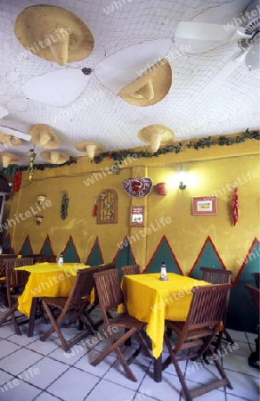 A Restaurant in the town of Mujeres on the Iland Mujeres in The Province Yucatan in Mexico