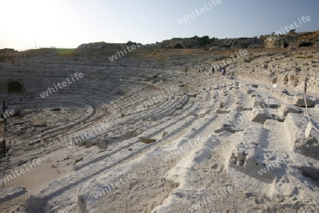 the theatro Greco near the town of Siracusa in Sicily in south Italy in Europe.