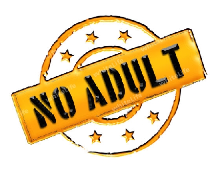 Sign and stamp for your presentation, for websites and many more named No Adult