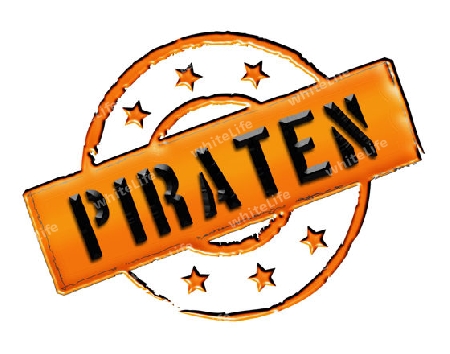 Sign and stamp for your presentation, for websites and many more named Piraten