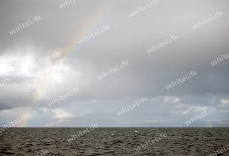 Der S?dwesten Islands, Regenbogen ?ber dem Nordatlantik