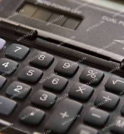 close up of one solar calculator