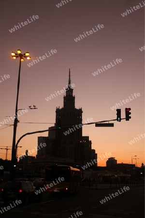 The Culture Palace in the City of Warsaw in Poland, East Europe.
