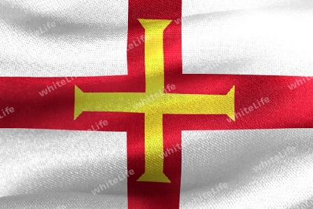 Guernsey flag - realistic waving fabric flag