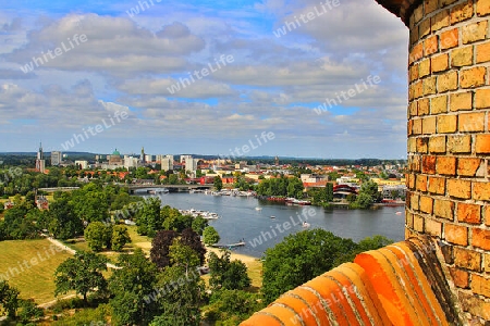 Drei-Kirchen-Blick vom Flatowturm auf Potsdam