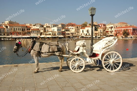 Kutsche am Hafen in Chania