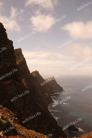 The westcoast near the Town of El Risco on the Canary Island of Spain in the Atlantic ocean.