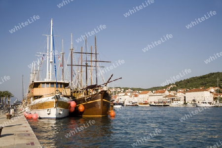 Trogir - 	Segelboote im Hafen