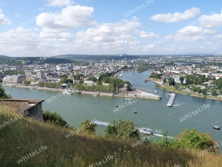 Koblenz - Blick aufs Deutsche Eck - M?ndung der Mosel in den Rhein
