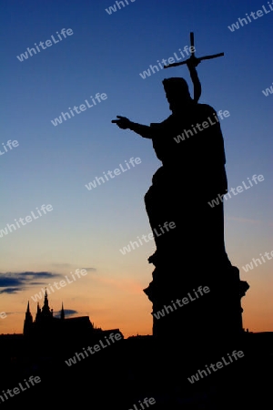 Prag - Jesus von der Karlsbr?cke - silhouette