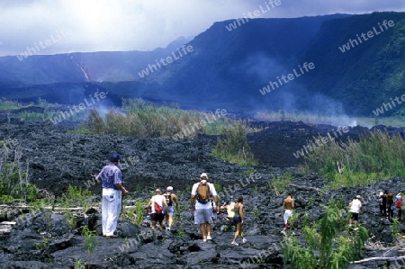 The Landscape allrond the Volcano  Piton de la Fournaise on the Island of La Reunion in the Indian Ocean in Africa.