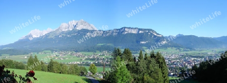 Panorama St. Johann in Tirol mit Wilder Kaiser