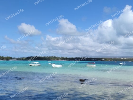Blue Bay, Mauritius. Blick in Richtung Marine Park