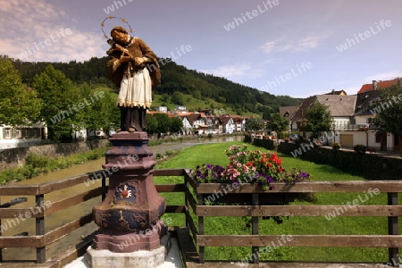  the old town of the villige Wolfach in the Blackforest in the south of Germany in Europe.