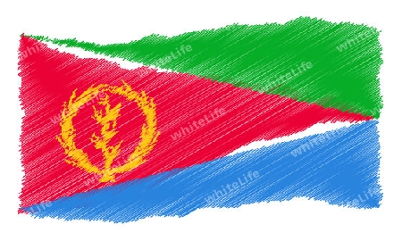 Sketch - Eritrea - The beloved country as a symbolic representation as heart - Das geliebte Land als symbolische Darstellung als Herz