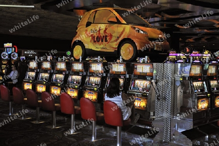 Spielautomaten, einarmige Banditen im 5 Sterne Hotel Mirage, las Vegas, Nevada, USA