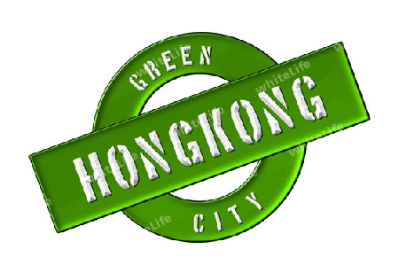 GREEN CITY HONGKONG - Zeichen, Symbol, Banner fuer Prospekte, Flyer, Internet, ...