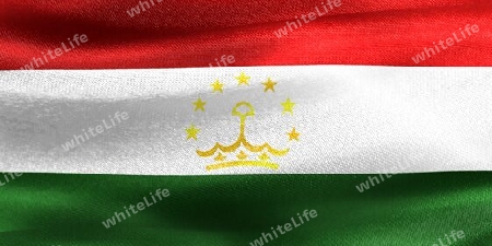 3D-Illustration of a Tajikistan flag - realistic waving fabric flag.
