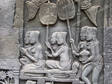 Kambodscha - Steinmetzarbeiten in Angkor 