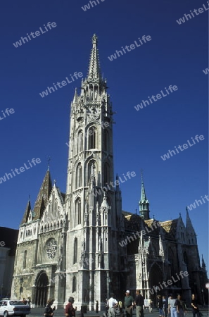 Die Matthiaskirche im Burgenviertel auf dem Burgberg in Budapest der Hauptstadt von Ungarn.