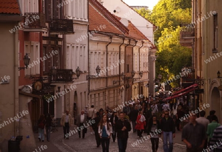 The old Town of the City Vilnius  in the Baltic State of Lithuania,  