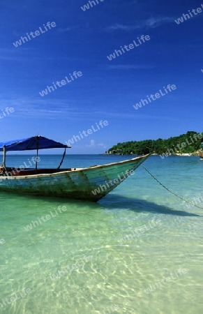 the beach at the coast of the Town of Sihanoukville in cambodia in southeastasia. 