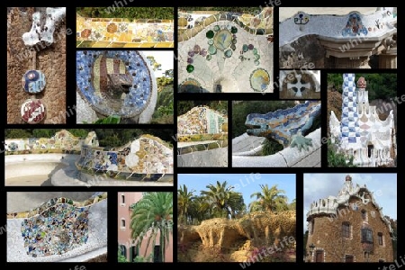 Barcelona, Park Guell Collage
