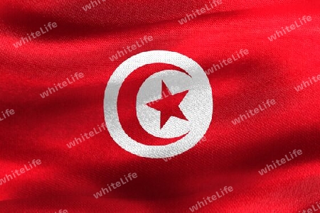 3D-Illustration of a Tunisia flag - realistic waving fabric flag.